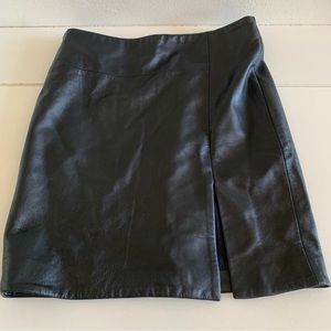 M.Patmos.Size 2 .Elegant, Black Leather Skirt .Straight Pencil Style .